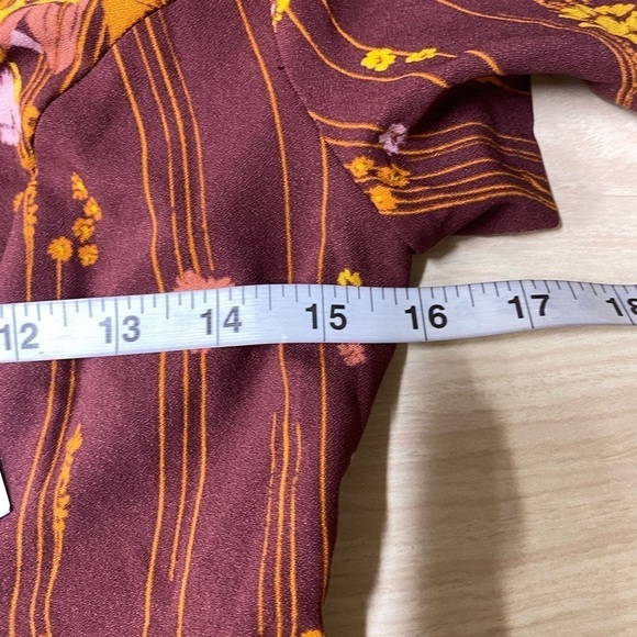 Modcloth Fit Flare Midi Dress Size Small Floral Terracotta Rustic Red NWT - Picture 4 of 5